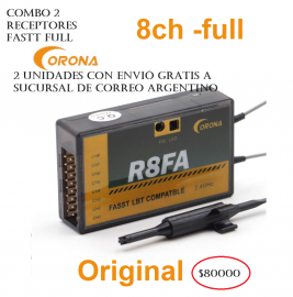 combo 2 Receptor Corona R8FA 2,4 Ghz 8CH Compatible Fasst envio gratis