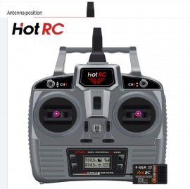 radio controlHotrc 2,4G 6CH RC con receptor 6CH Con caja para FPV Drone Rc avión coche barco